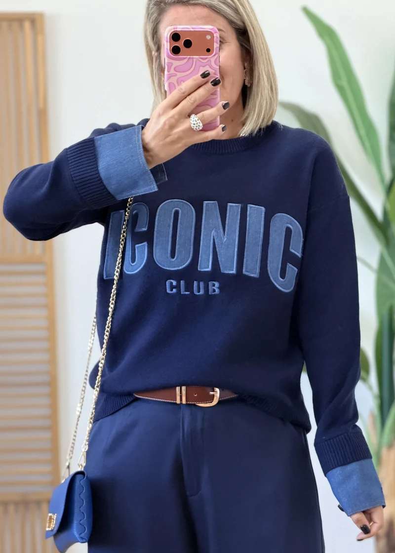 Pull détails jeans - hyper doux