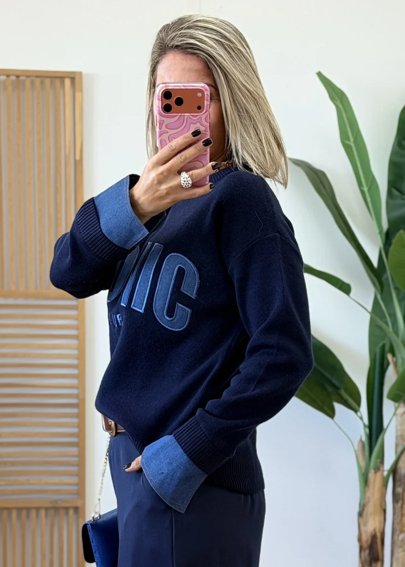 Pull détails jeans - hyper doux