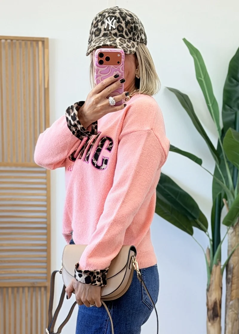 Pull Iconic manches léopard - hyper doux