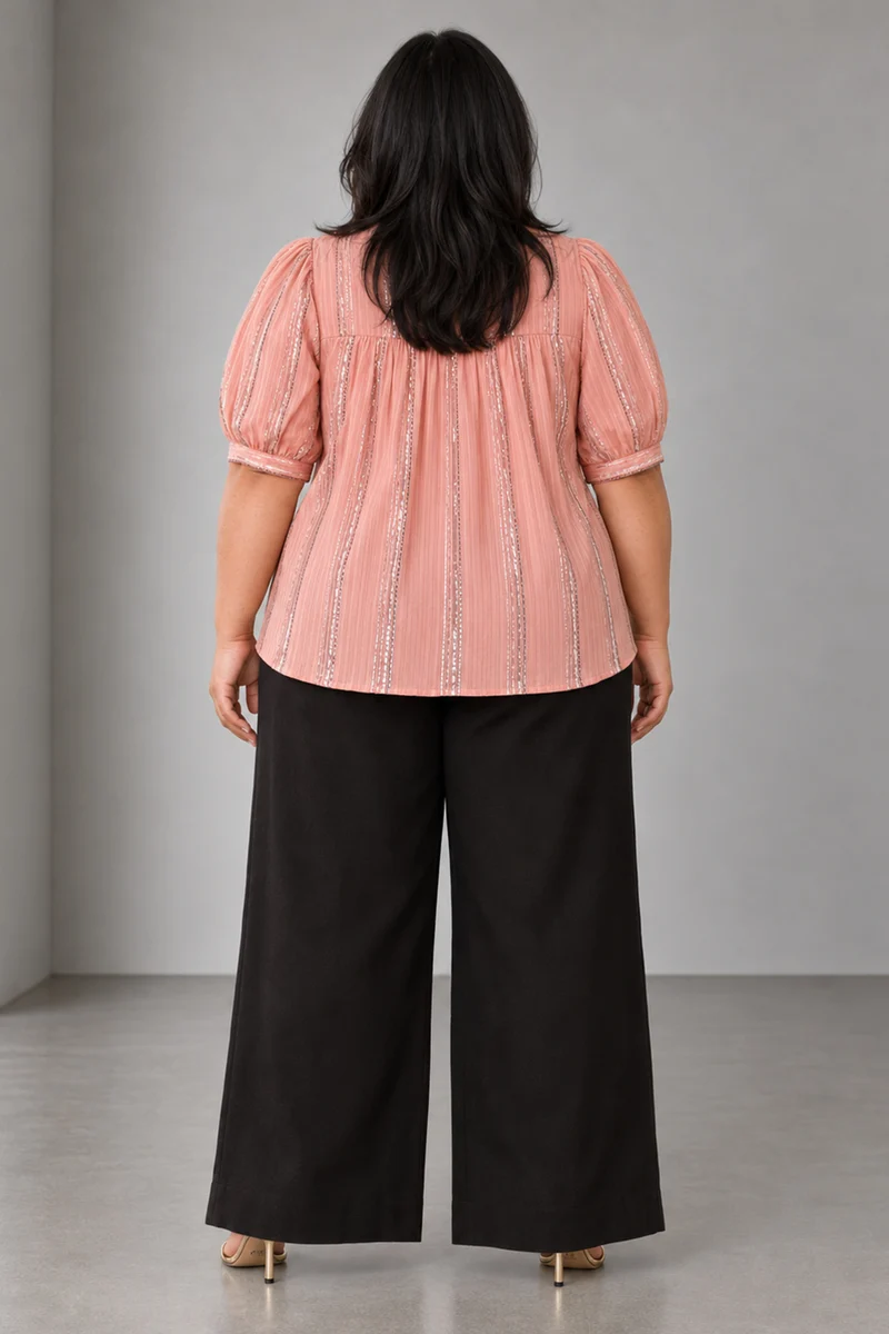 Orana|Cotton Diagonal Pintuck Detail Top