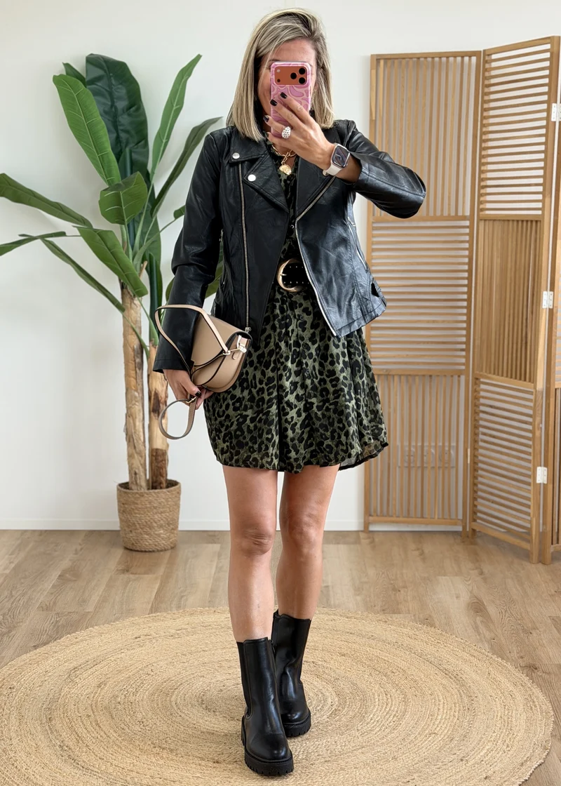 Robe chemise doublée Kaki Leo