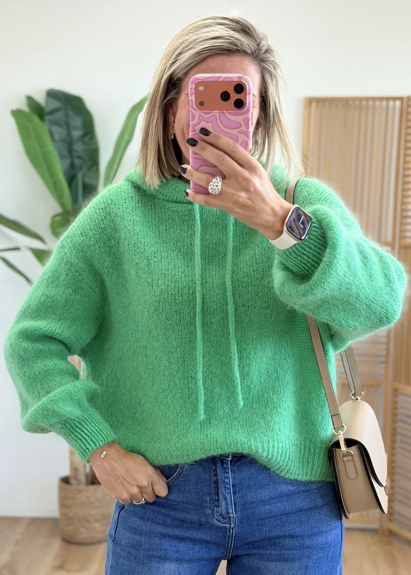 Sweat à capuche Made in Italy en mélange mohair