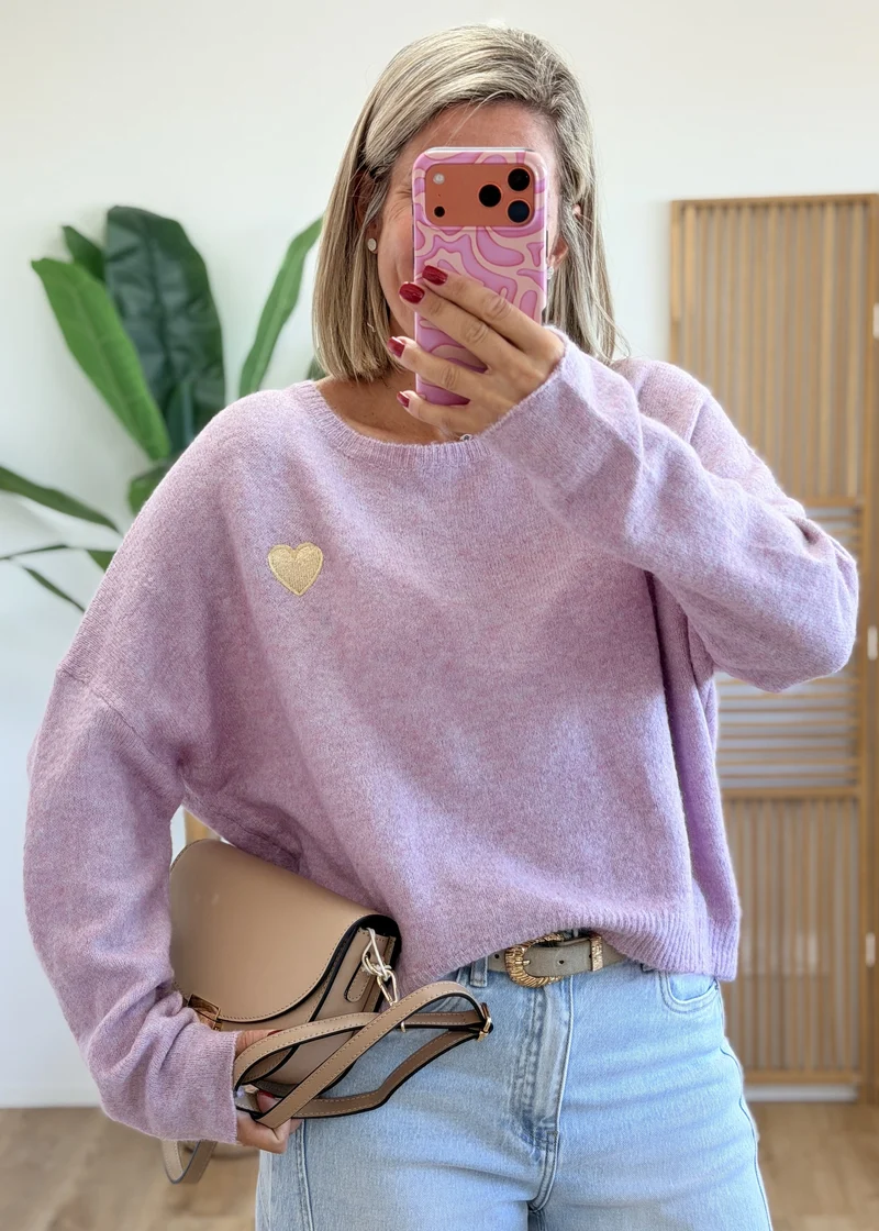 Pull hyper doux cœur doré