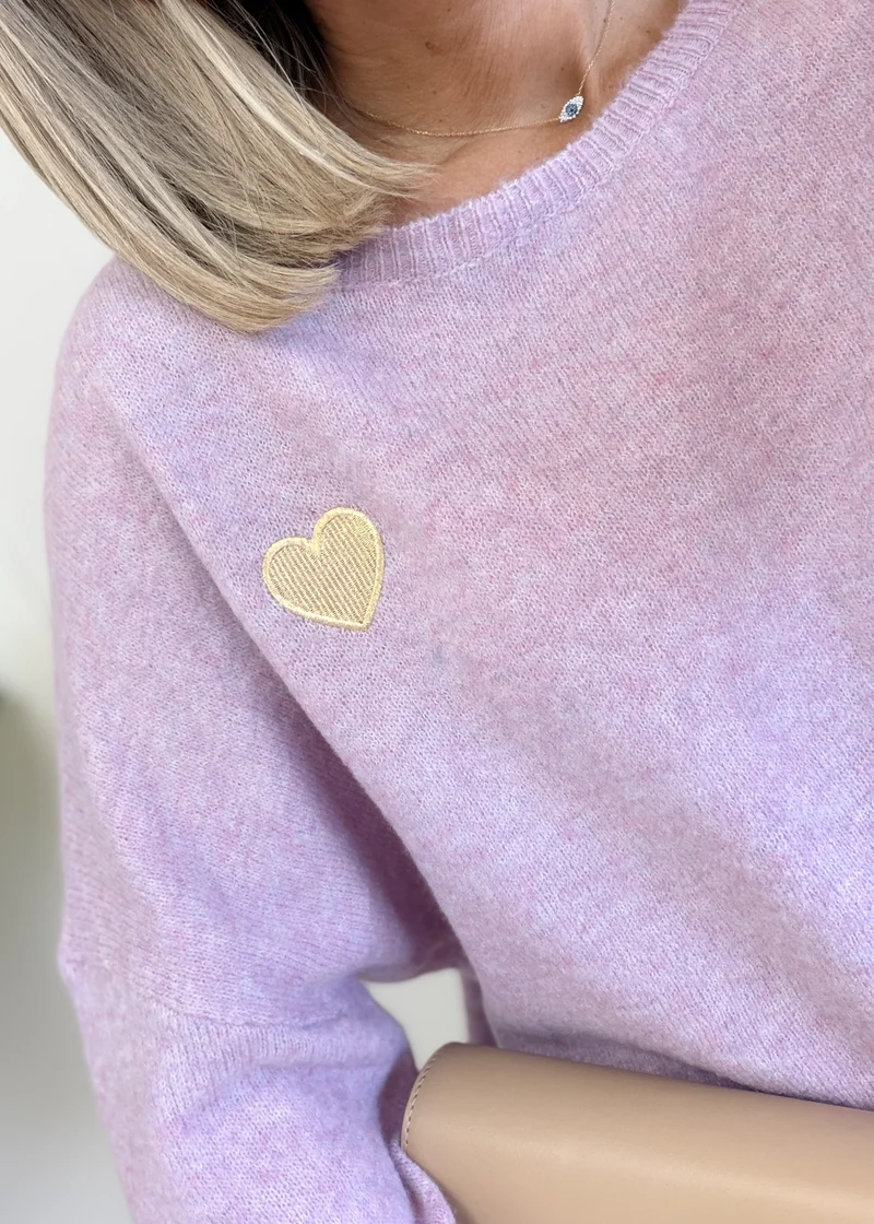 Pull hyper doux cœur doré
