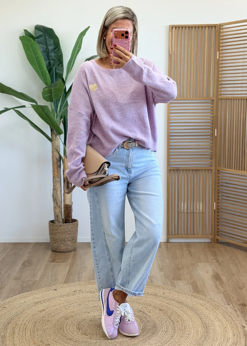 Pull hyper doux cœur doré