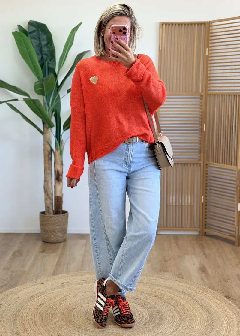 Pull hyper doux cœur doré
