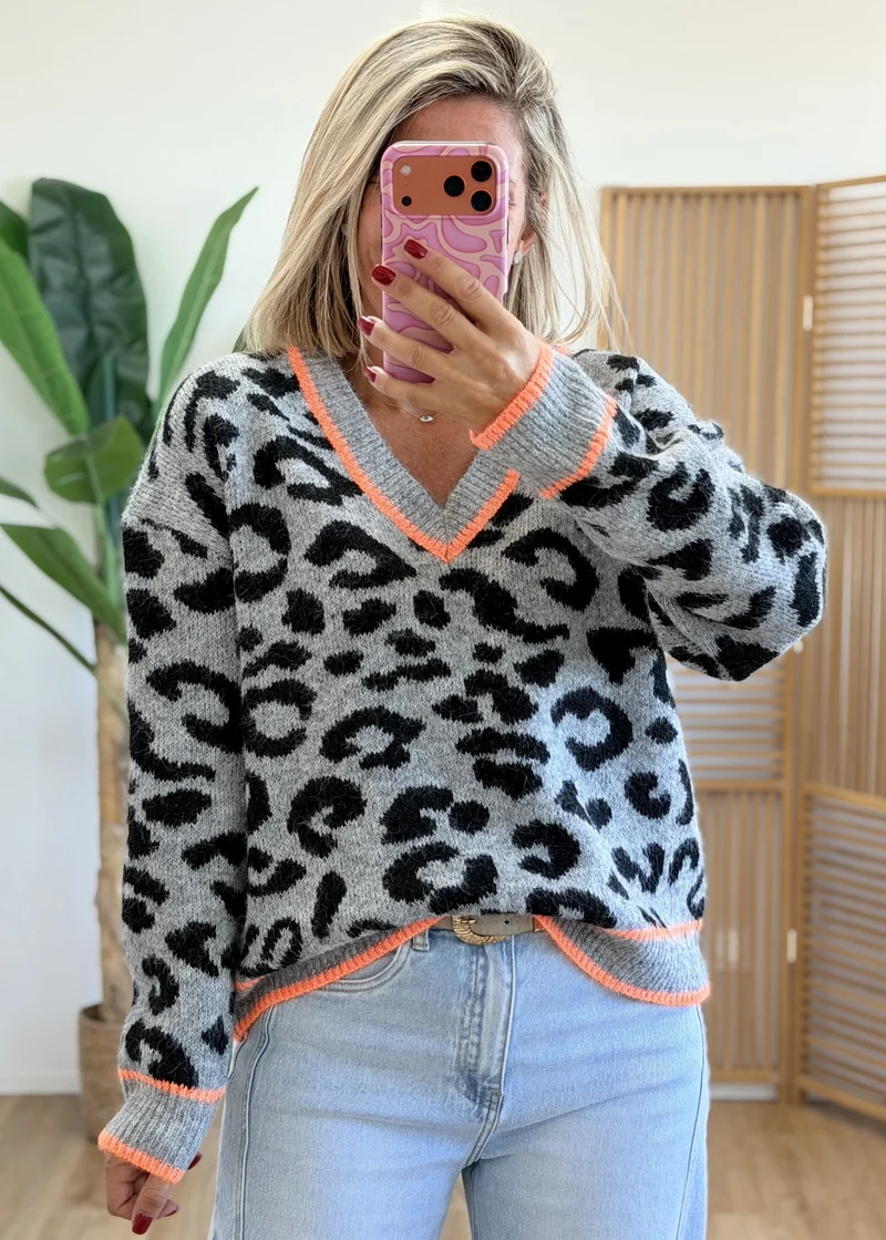 Pull Léo orange fluo très doux