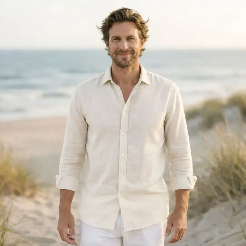 CHEMISE EN LIN ECRU | HOMME