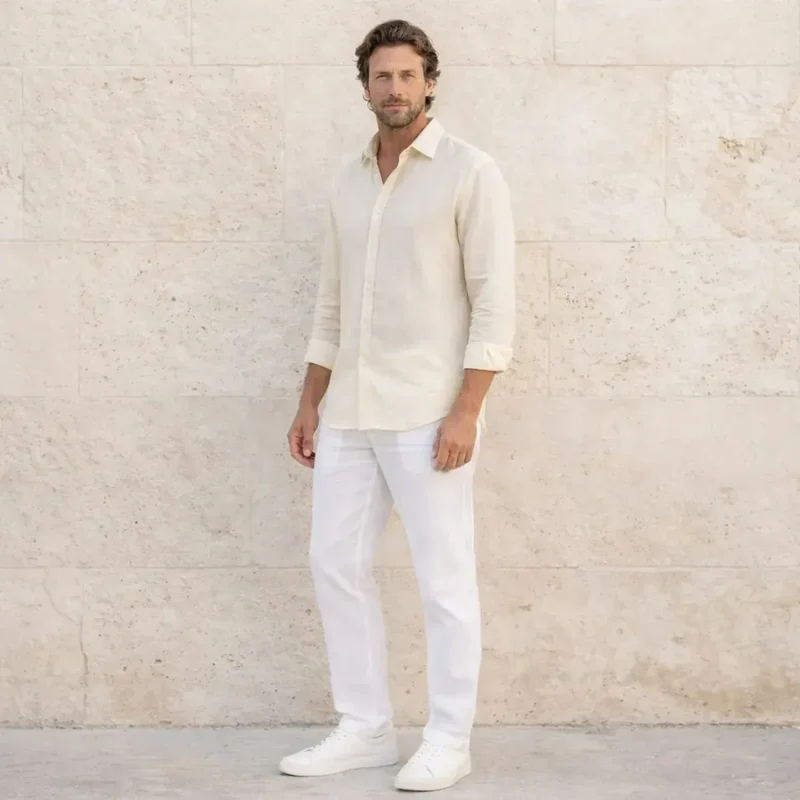 CHEMISE EN LIN ECRU | HOMME