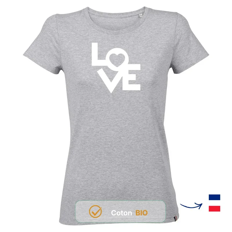 T-shirt femme gris | LOVE