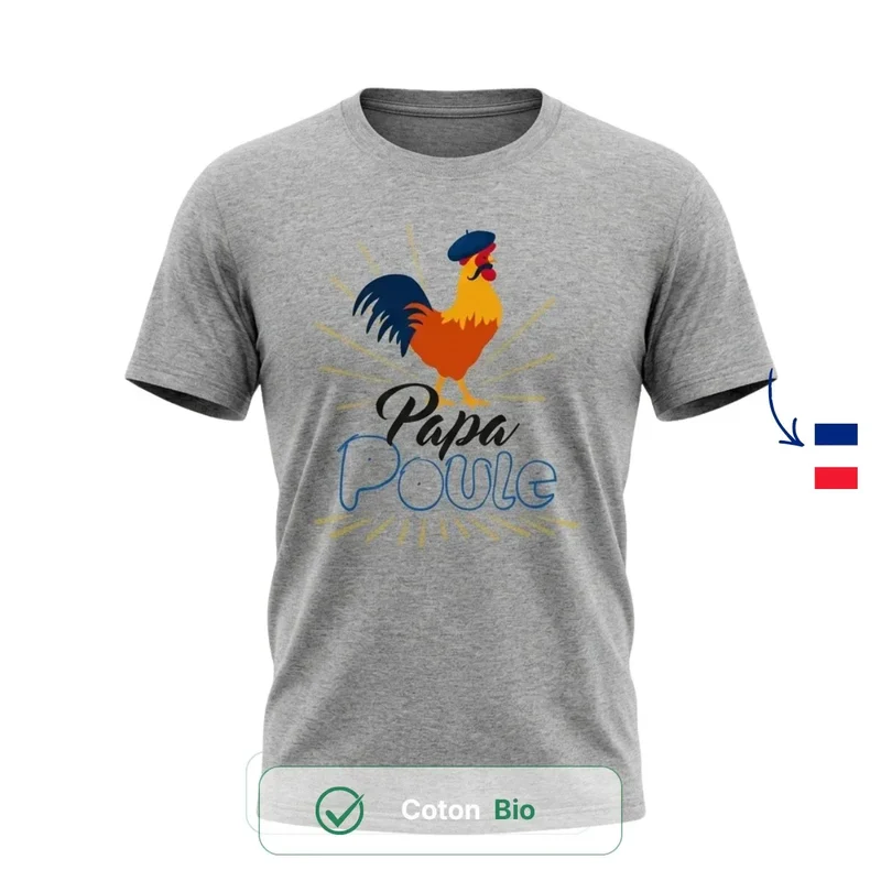 T-shirt homme gris | Papa poule