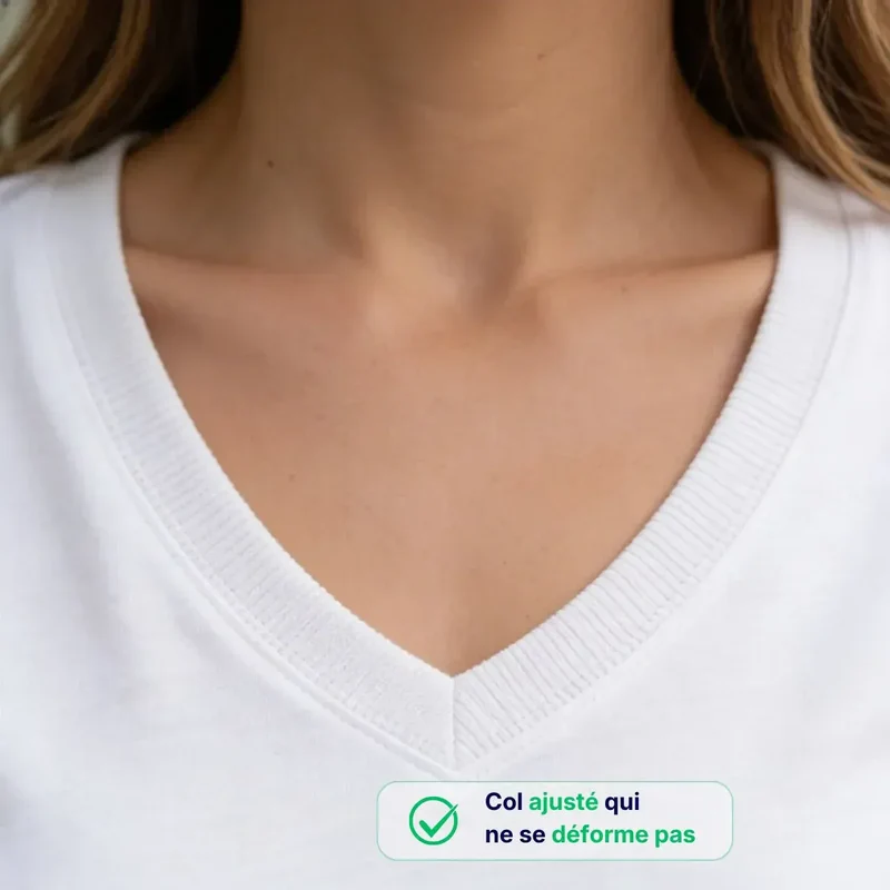 T shirt col V femme | Blanc