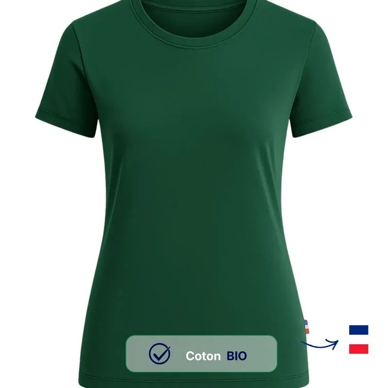 T-shirt femme vert | coton bio