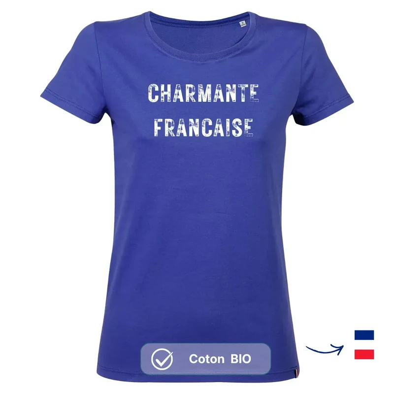 T-shirt femme bleu roi | CHARMANTE FRANÇAISE