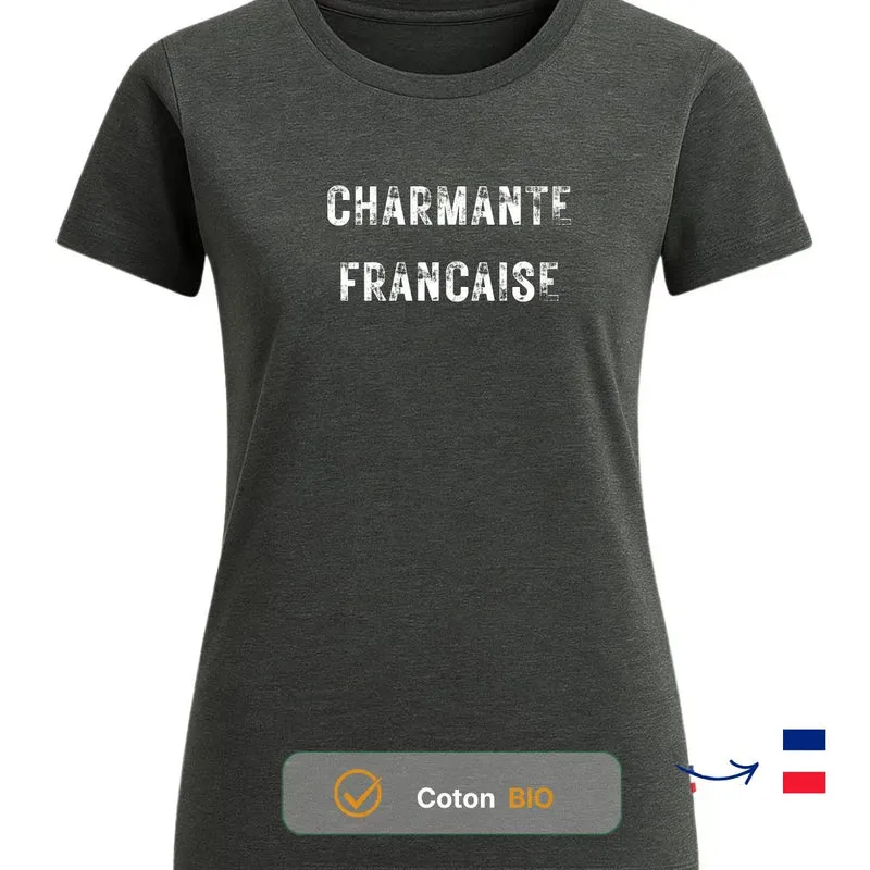 T-shirt femme gris chiné | CHARMANTE FRANÇAISE