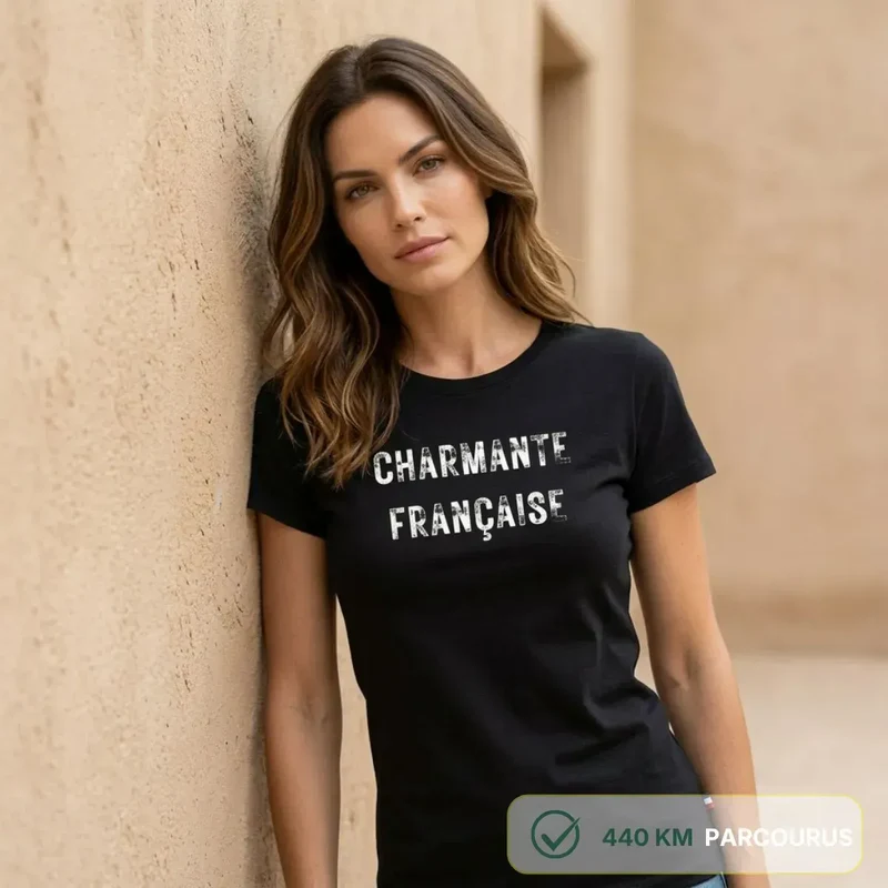 T-shirt femme noir | CHARMANTE FRANÇAISE