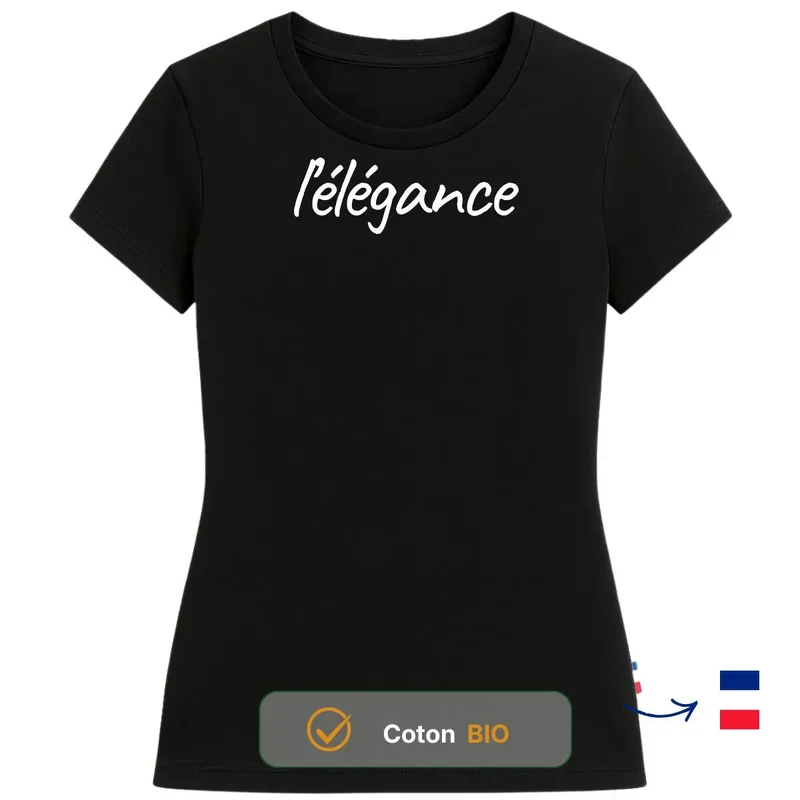 T-shirt femme noir | L'ELEGANCE
