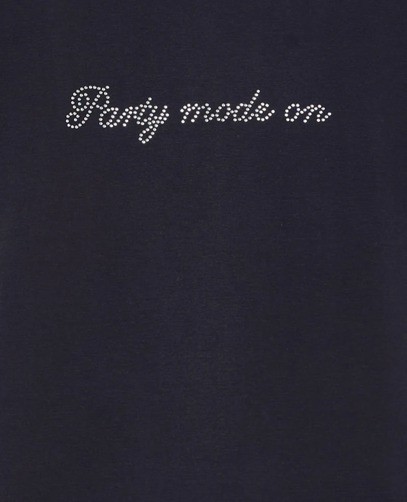 T-shirt ajusté avec message en strass