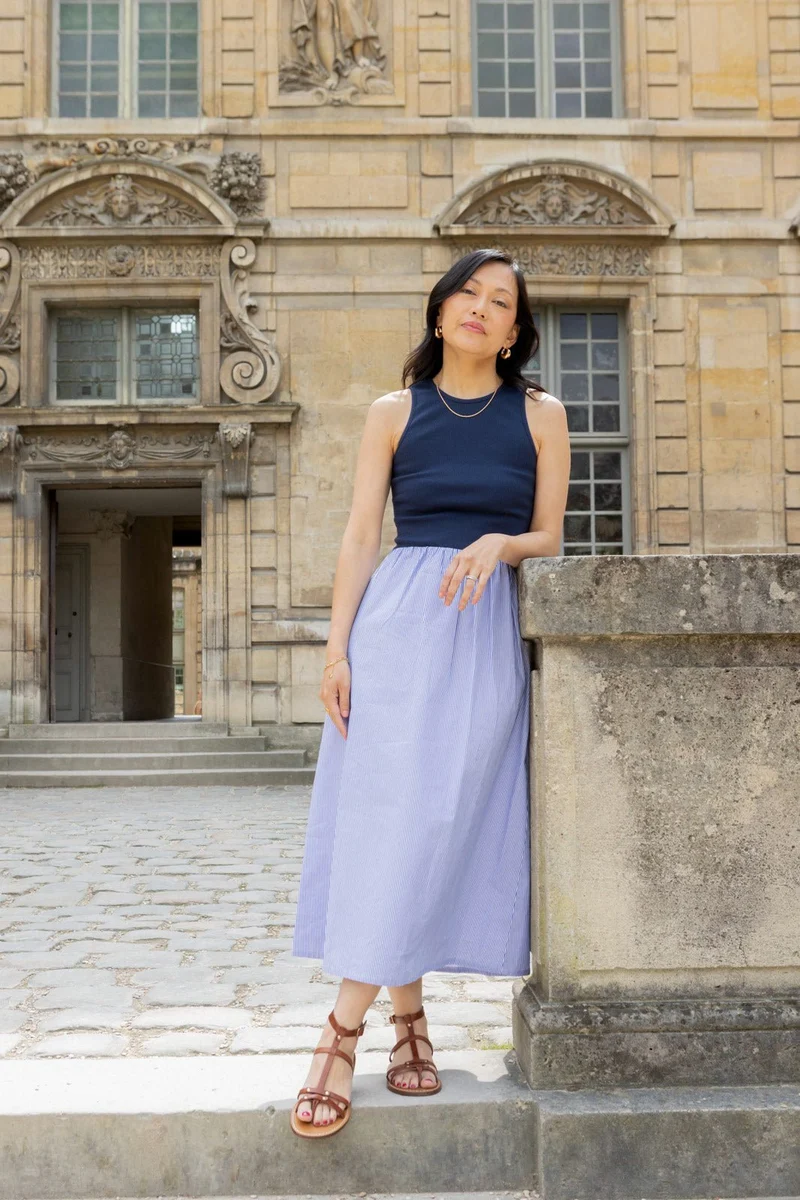 Robe Aimée - rayé bleu