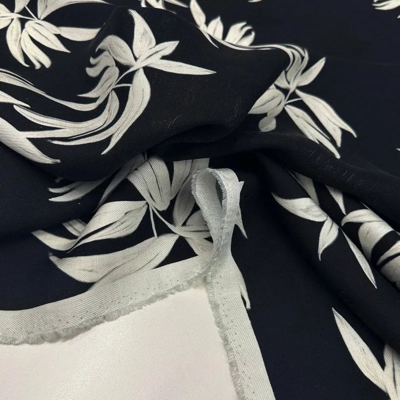Imperfetto - Tissu Toile Lin, Rayonne - Foglia