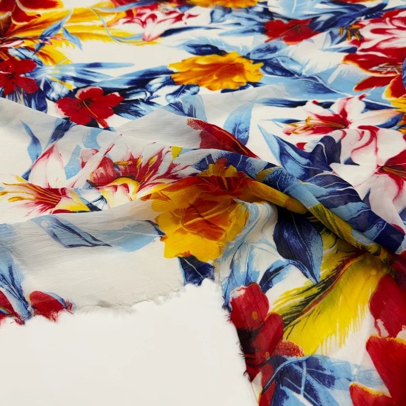 Tissu Mousseline Crinkle, Rayonne - Marella