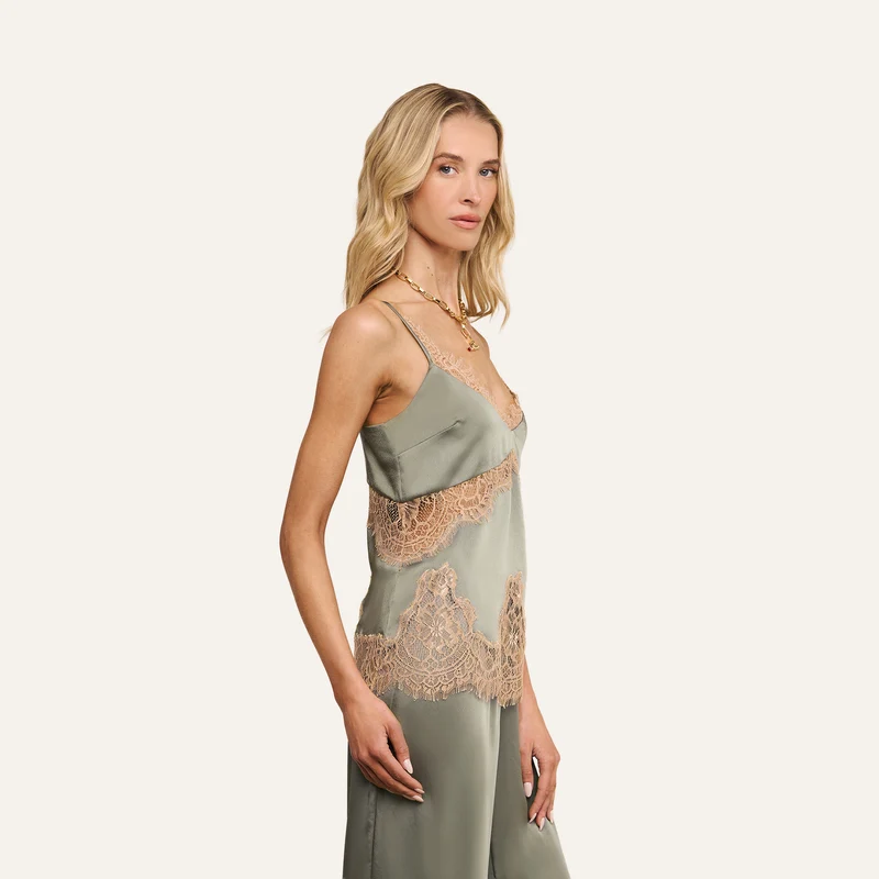 Mitsu Satin Lace Camisole
