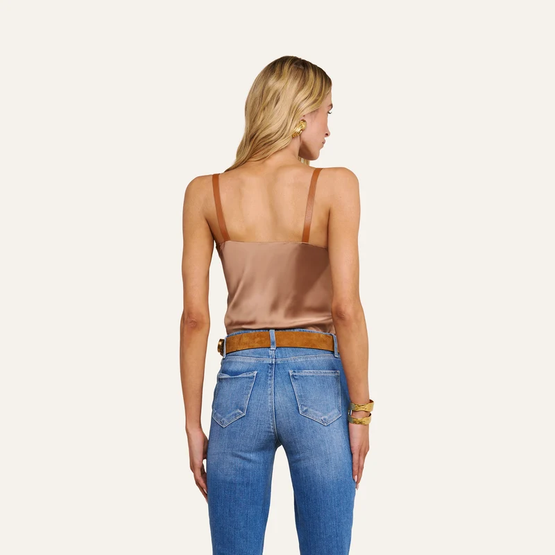 Lux Silk Buckle-Strap Camisole
