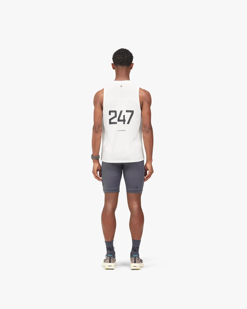 247 Numbers Vest - Flat White
