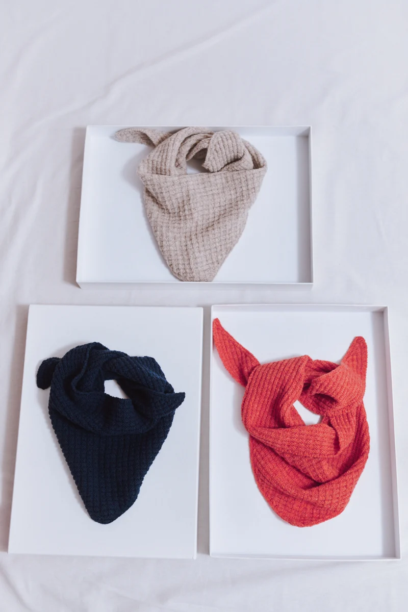 ROCIO Waffle Bandana in Merino Wool - Navy