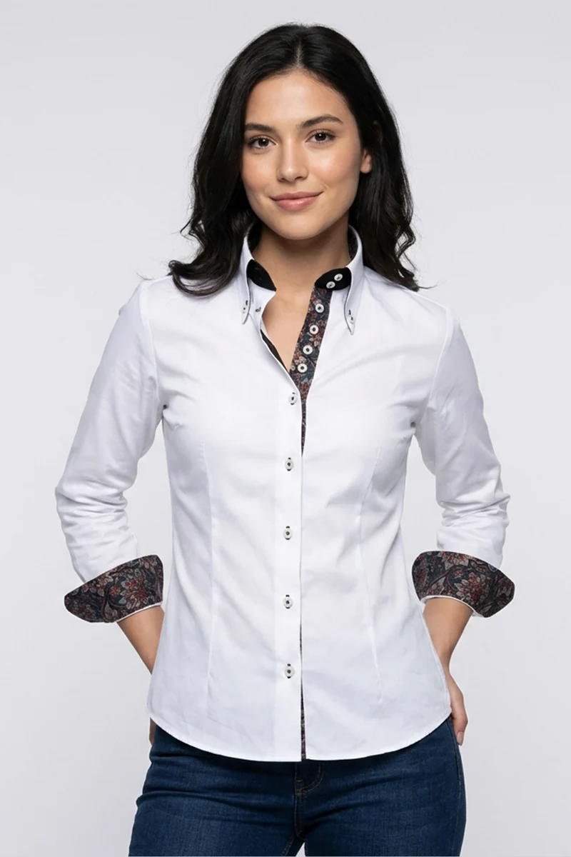 Silvia Iconic Poplin Stretch Women’s Shirt White