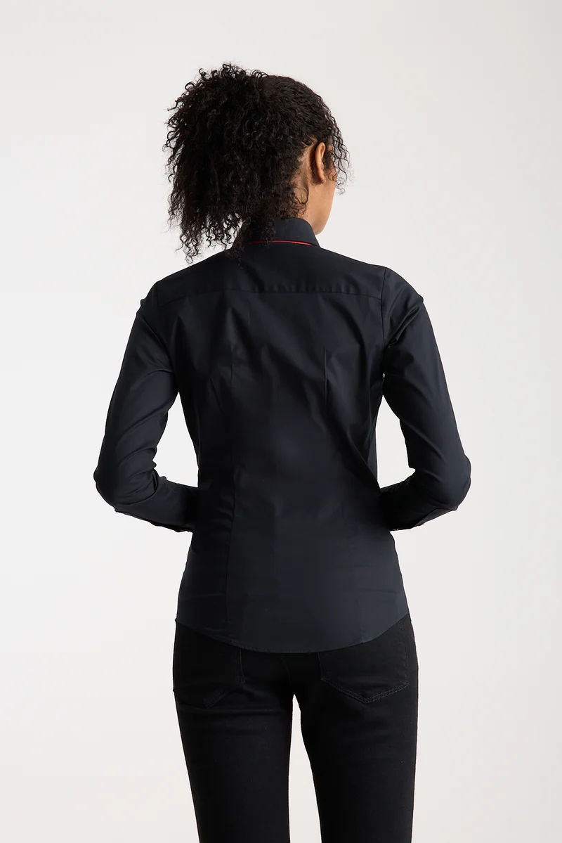 Silvia Iconic Poplin Stretch Women Shirt Black