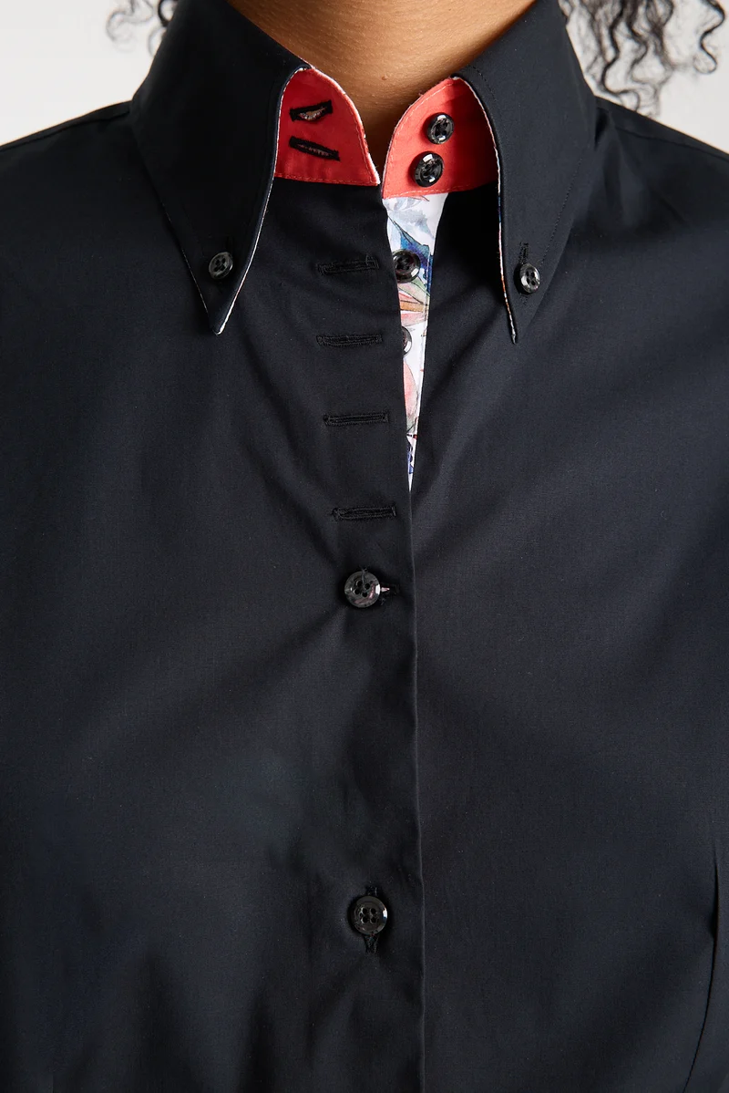 Silvia Iconic Poplin Stretch Women Shirt Black
