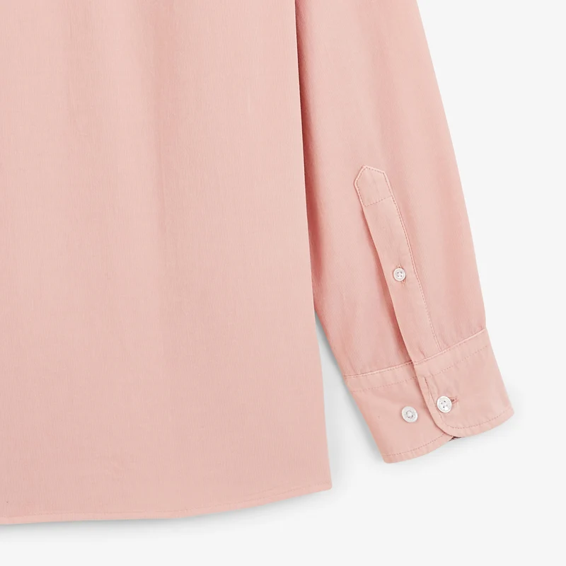 Chemise manches longues 100% coton milleraies rose