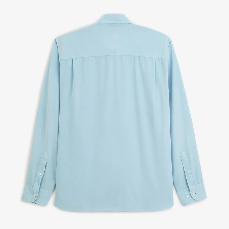 Chemise manches longues 100% coton milleraies bleu