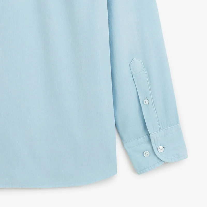 Chemise manches longues 100% coton milleraies bleu
