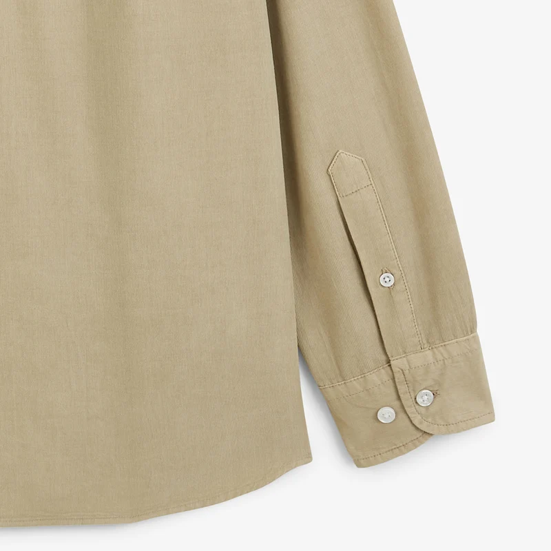 Chemise manches longues 100% coton milleraies beige