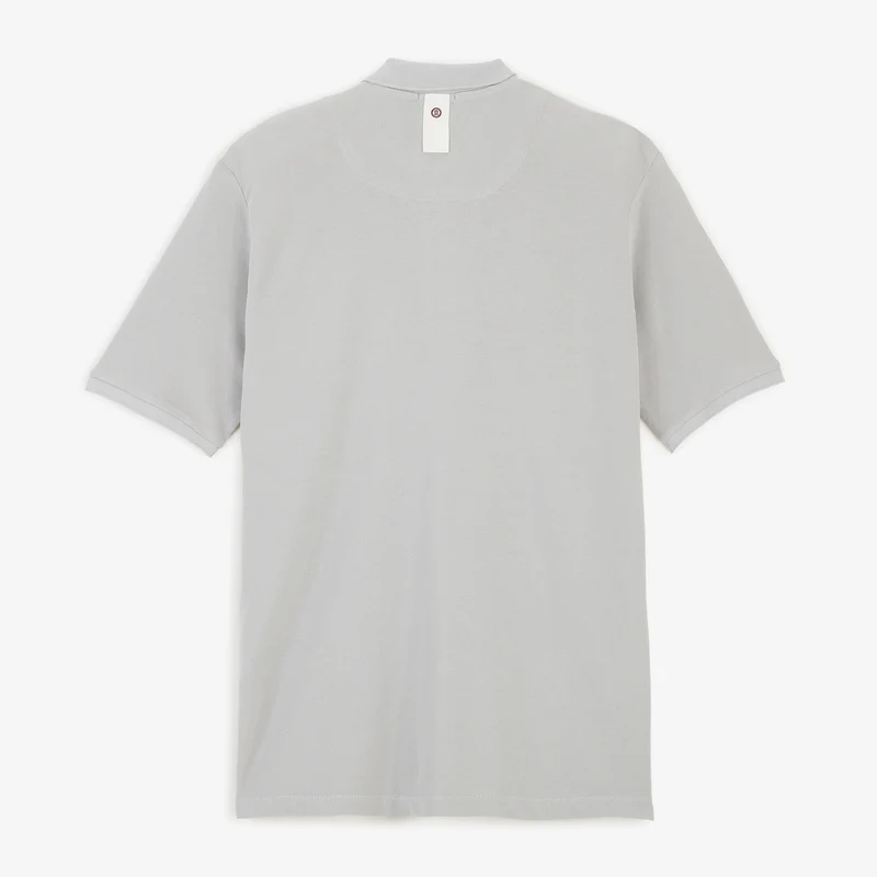 Polo piqué manches courtes coton gris brodé Funky Animals