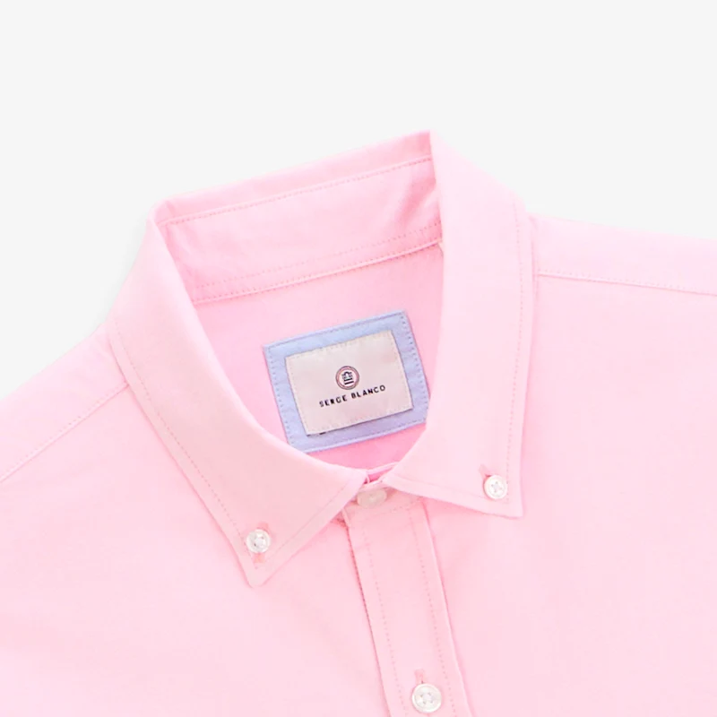 Chemise manches longues Oxford coton rose sangle SB