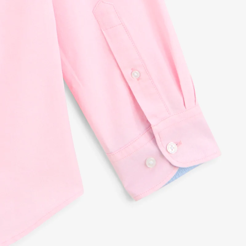 Chemise manches longues Oxford coton rose sangle SB