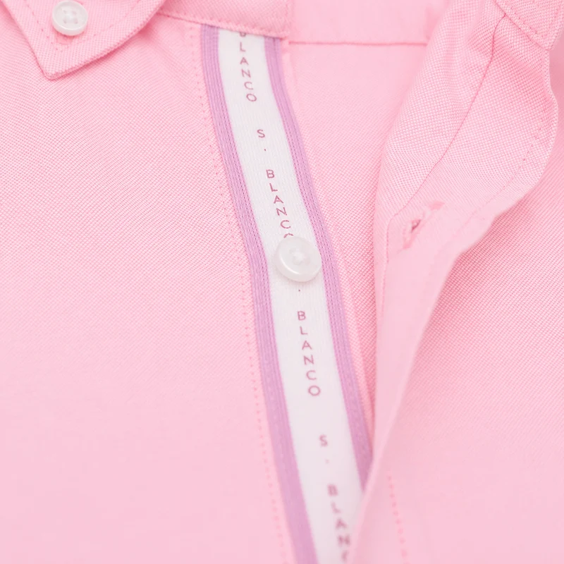 Chemise manches longues Oxford coton rose sangle SB