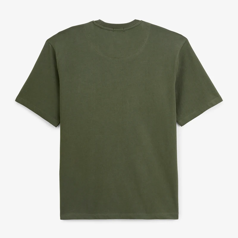 T-shirt manches courtes coton vert thym badge brodé Funky Animals Thor