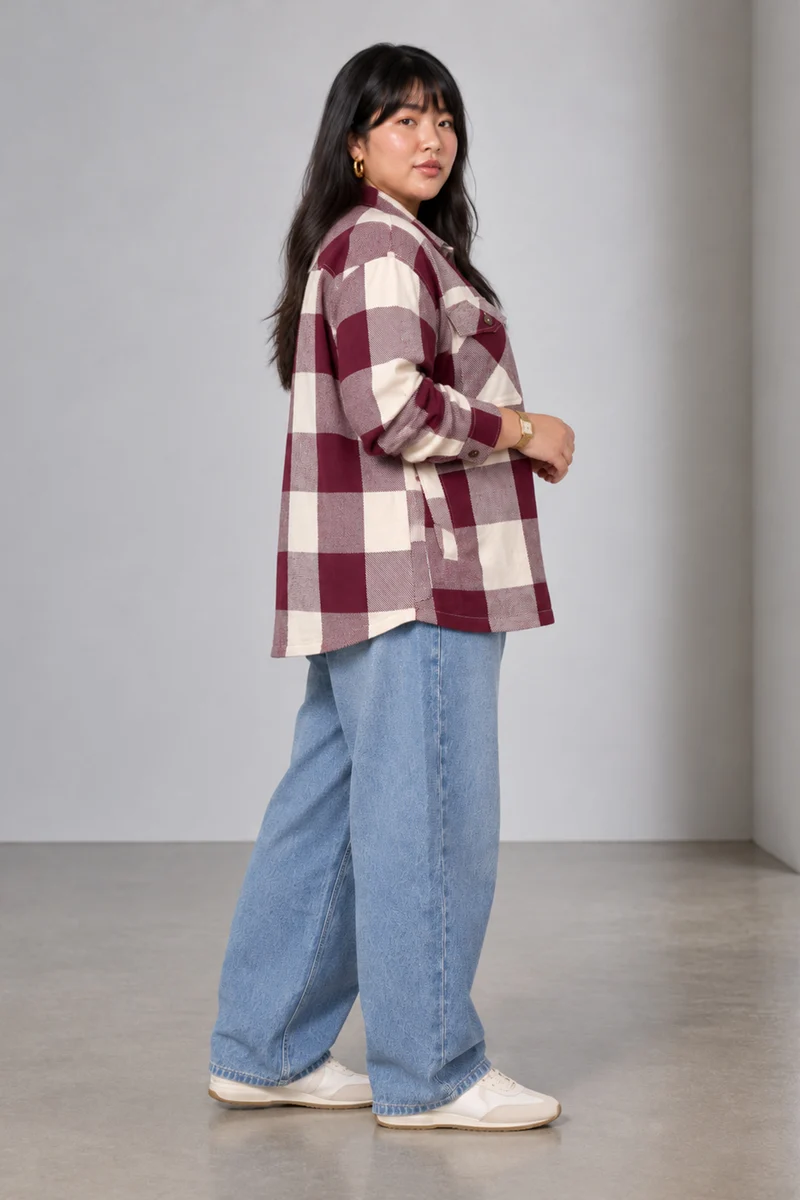 Toren|Cotton Shacket With Patch Pockets