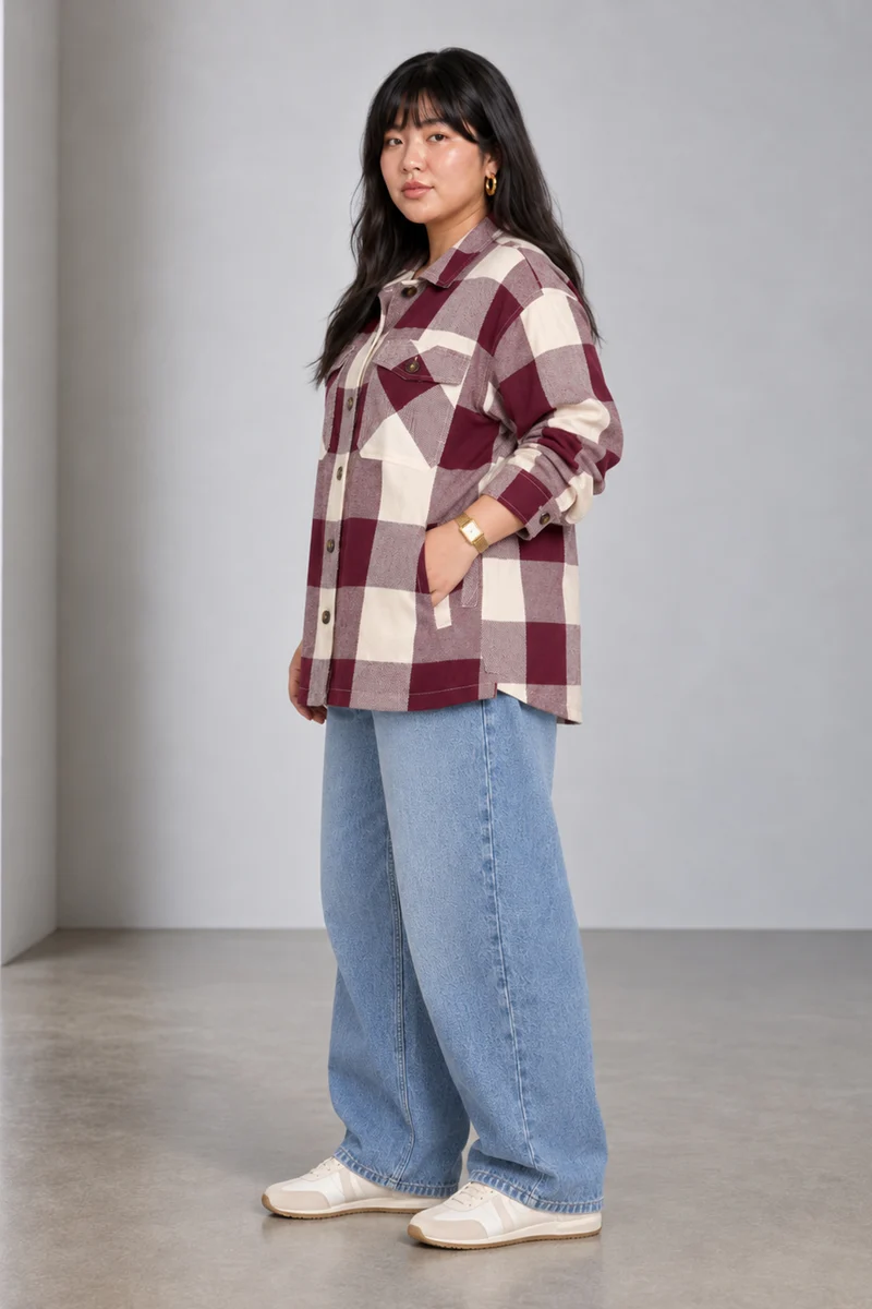 Toren|Cotton Shacket With Patch Pockets