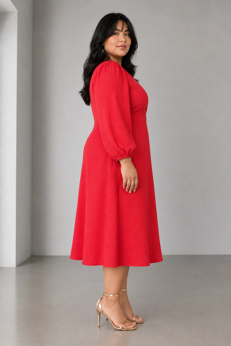 Rosin|Viscose Wrap Style Midi Dress