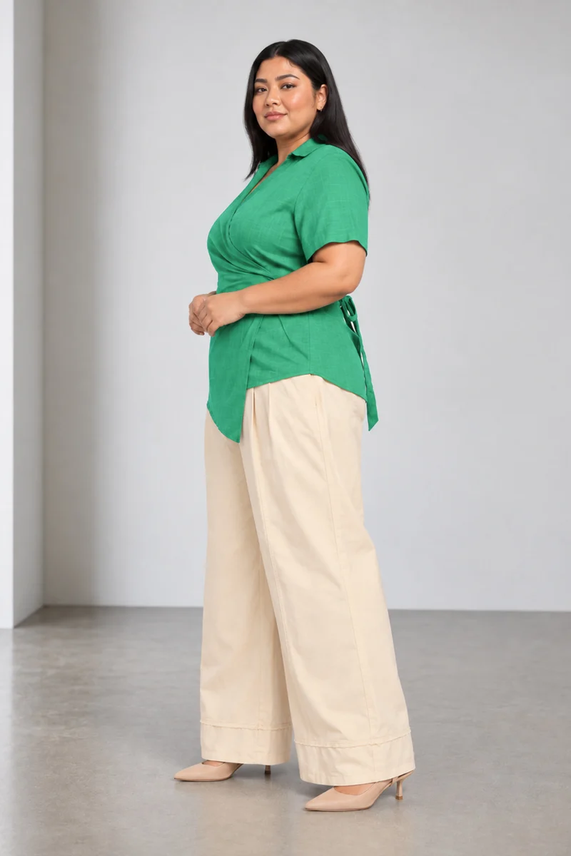 Jala|Cotton Wrap Style Shirt