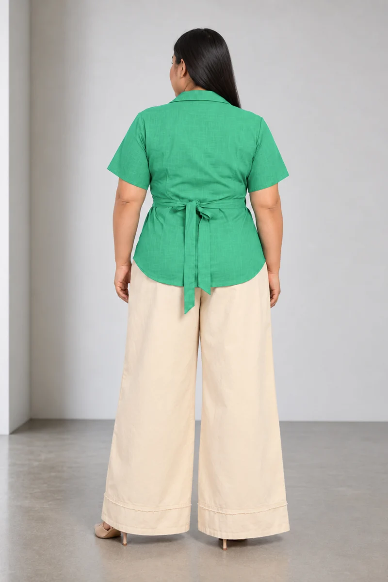 Jala|Cotton Wrap Style Shirt