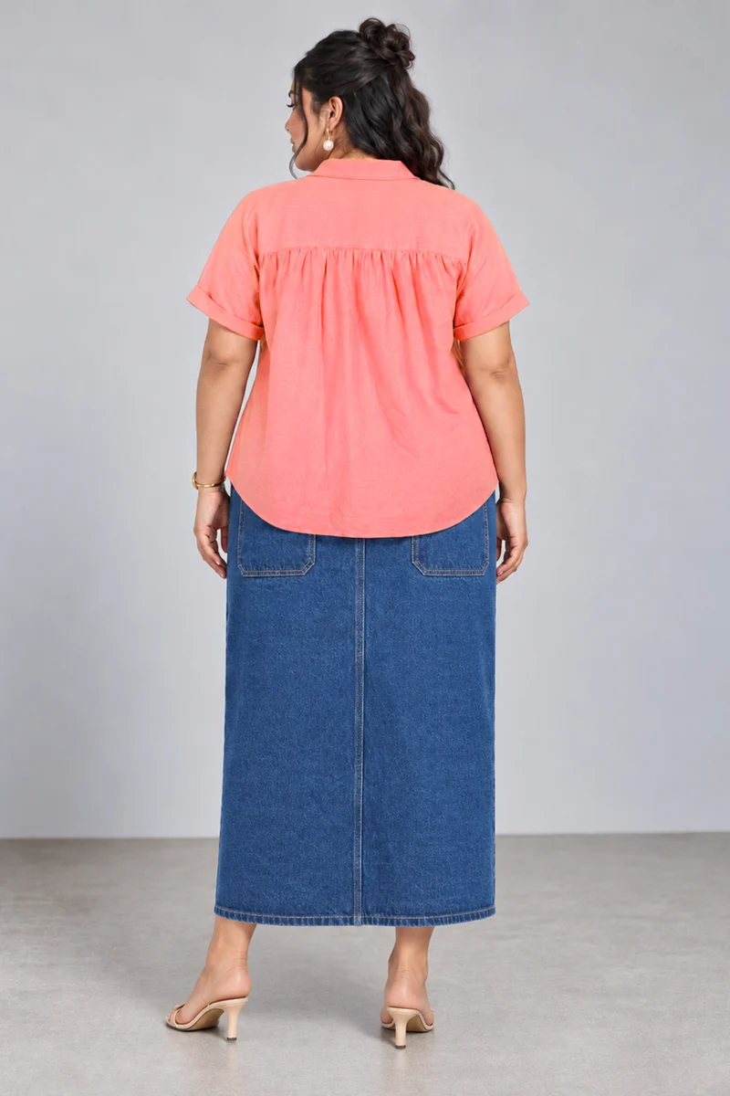Suri|Viscose Shirt With Gathered Yoke