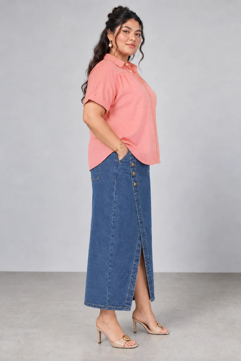 Suri|Viscose Shirt With Gathered Yoke
