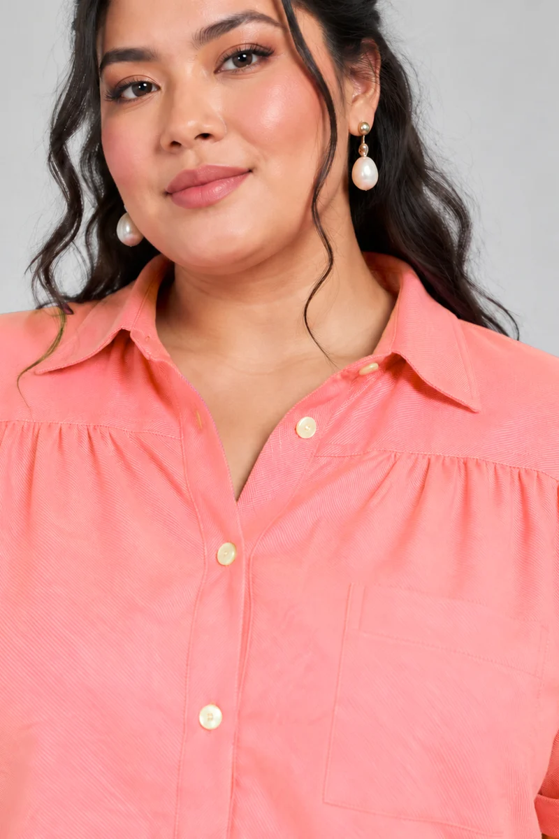 Suri|Viscose Shirt With Gathered Yoke