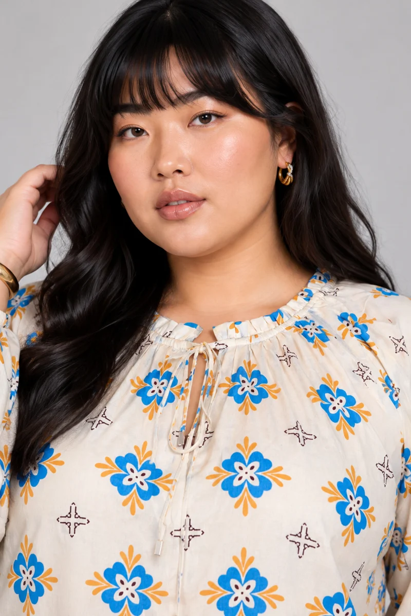 Talie|Viscose Ruffle Split Vneck Top